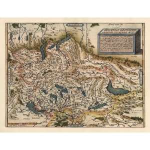  Antique Map of Switzerland (1570) by Abraham Ortelius 