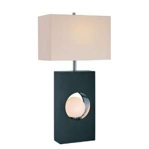    21651 Table Lamp with Night Light, Black And White
