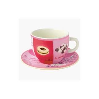  Le Meringhe Big Ceramic Mug & Saucer: Kitchen & Dining