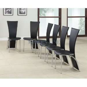  Modern Black Set of Six Dining Chairs: Home & Kitchen