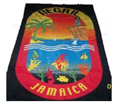 Jamaica Map Beach Towel, Reggae, Jamaica  