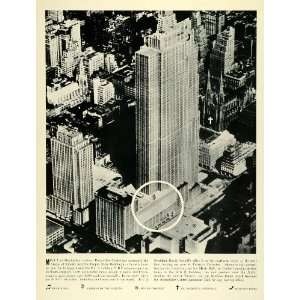1936 Print Manhattan Cityscape Rockefeller Center RCA Building NBC 