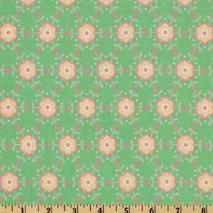   Wide Folk Heart Flower Green Fabric By The Yard: Arts, Crafts & Sewing