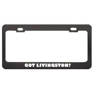 Got Livingston? Boy Name Black Metal License Plate Frame Holder Border 