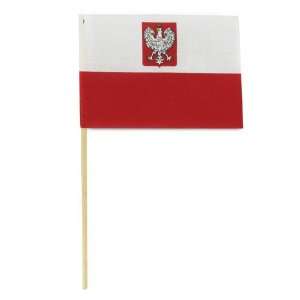  Poland 4 x 6 Cotton Stick Flag With Eagle: Patio, Lawn 