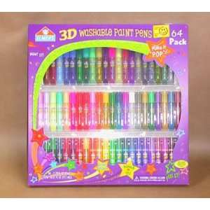  3D Washable Paint Pens 64 Pack: Toys & Games