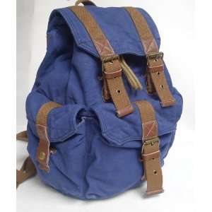    Junket Blue Washed Cotton Canvas Backpack: Sports & Outdoors