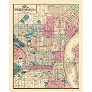    PHILADELPHIA PENNSYLVANIA (PA) STREET MAP 1872: Home & Kitchen