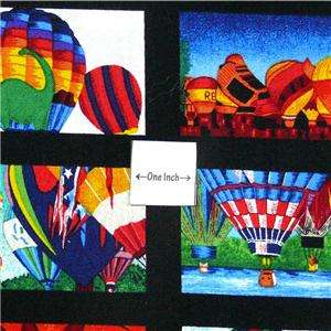 Northcott Cotton Fabric State Art Hot Air Balloons! BTY  