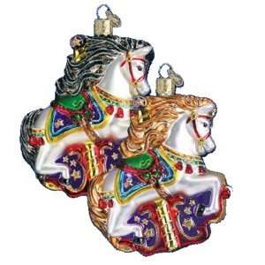  Carousel Horses Set of 2 Ornaments 