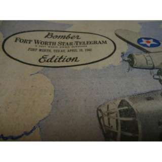 1942 FORT WORTH Star Telegram BOMBER Ed. WWII Section  
