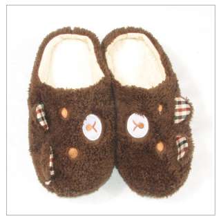   warm SLIPPERS cute Bear ear cartoon plush Loafers Shoes house  