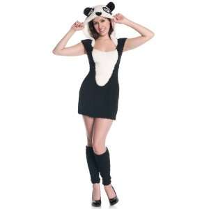   Party By Mystery House Panda Teen Costume / Black & White   Size Small
