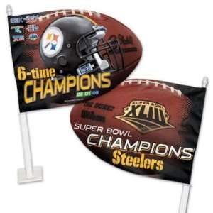   Steelers Super Bowl XLIII Champions Car Flag   Pittsburgh Steelers One