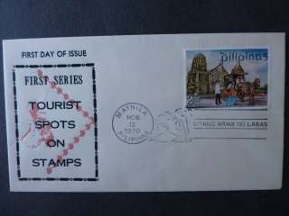 PHILIPPINES 1970 TOURIST ON STAMPS FIRST DAY COVERS, POST OFFICE 