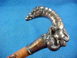 VINTAGE CANE WALKING STICK GARGOYLE HANDLE  