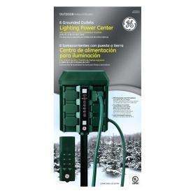 GE 6 Outlet 14 Gauge Outdoor Yard Stake Wireless Remote  