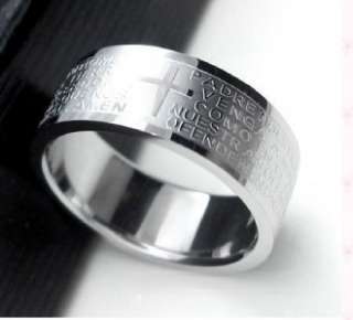 Stainless Steel Bible Scripture Ring Mens Womens Sale  