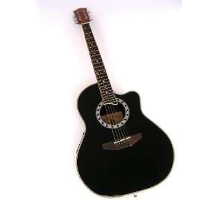  Shannondale Black Gloss Thin Body Acoustic/Electric Guitar 