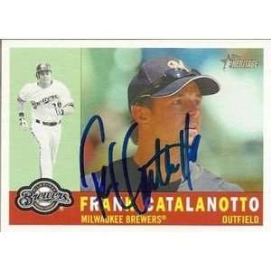Frank Catalanotto Signed Brewers 09 Topps Heritage Card  
