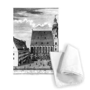 St. Thomas Church and School in Leipzig,   Tea Towel 100% Cotton 