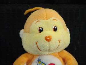 2002 8 Plush Care Bear Cousin Playful Heart Monkey Toy  