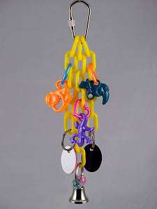 Parakeet Chain Toy with Mirrors & Bell for small birds  