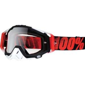  100% Racecraft Goggles   Black/Red Frame/Clear Lens 