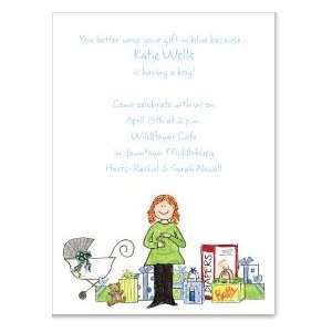    Red Head Moms Baby Shower Blue Baby Shower Invites: Toys & Games