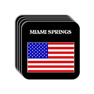 US Flag   Miami Springs, Florida (FL) Set of 4 Mini Mousepad Coasters