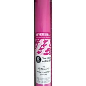  Hallmark Gift Wrap RSR112 Hot Pink/Scroll Reversible Roll Wrap 