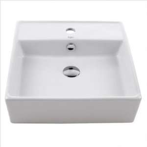  Ceramic White Square Sink Mounting Ring Finish Satin 