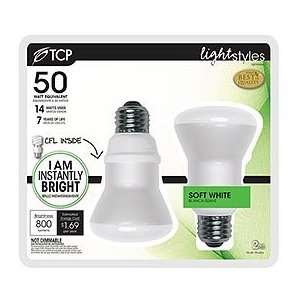  7R2014IB2 14 Watt Soft White R20 Instant Bright CFL Light Bulb, 2 Pack
