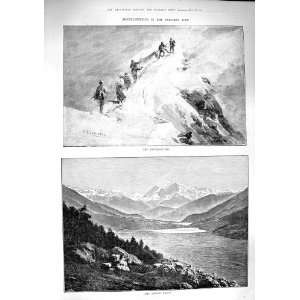   1890 Mountaineering Tyrolese Alps Ortler Spitze Lake
