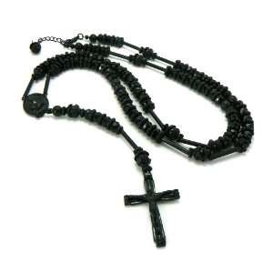   Chain Jesus Rosary Cross Pendant with Prayer Hands Charm Necklace