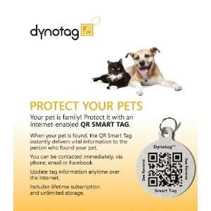  Dynotag Internet Enabled QR Code Smart Round Metal Tag and 