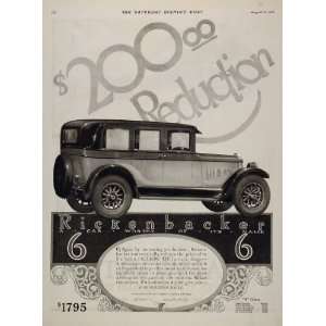  1925 Ad Rickenbacker Six Sedan Antique Vintage Car RARE 