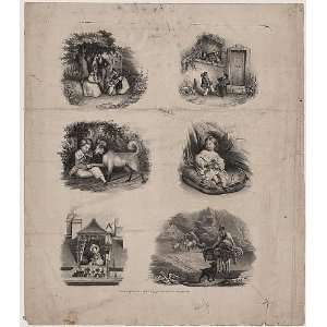   Reprint Six vignettes contrasting social classes 1844