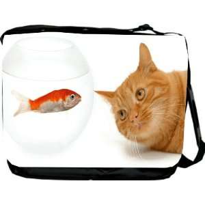  Rikki KnightTM Cat and Goldfish Design Messenger Bag   Book 