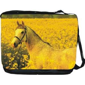 com Rikki KnightTM Horse in Yellow field Design Messenger Bag   Book 