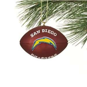  San Diego Chargers Mini Resin Football Ornament: Sports 