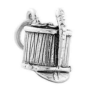   Silver Three Dimensional Marching Band Major Hat Charm: Jewelry
