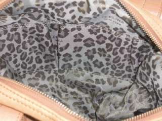 Perlina New York Tan Soft Leather Linda Satchel Womens Handbag Purse 