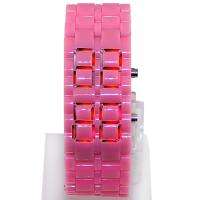 Perfect! Pink Lava Style Samurai Red LED Watch, CBN  