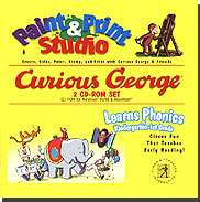 Courious George Paint & Print Studio PC Program CD NEW  