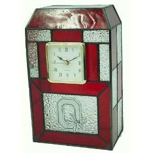   Ohio State Buckeyes Leaded Stained Glass Desk Clock
