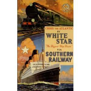 Southern Railway White Star Cross Atlantic Biggest Ship Route Railway 