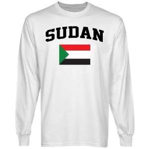  Sudan Flag Long Sleeve T Shirt   White