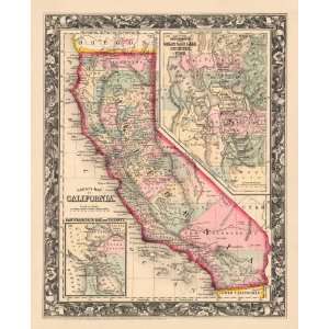  1860 Map of California & the Salt Lake Country by Samuel 