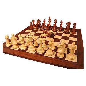   Chessmen with Dark Rosewood Maple Board Chess Set
